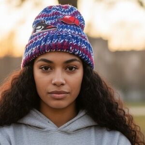 Luxury Handmade Multi-Color Knit Beanie with Patches